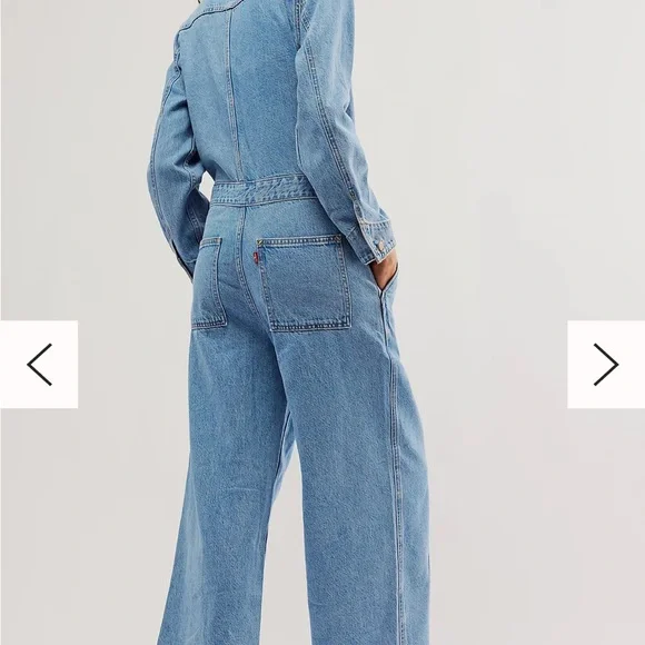 Levi's Light Blue Denim Wide-Leg Jumpsuit - Picture 2 of 5